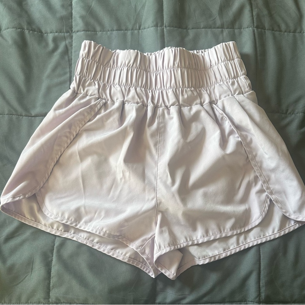 Pink Lily Lavender High Waist Athletic Shorts